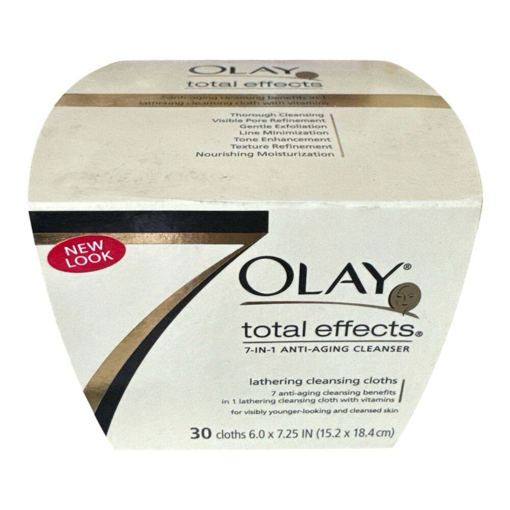 Olay Total Effects 7 In 1 Anti-Aging Lathering Cleansing Cloths 30ct New